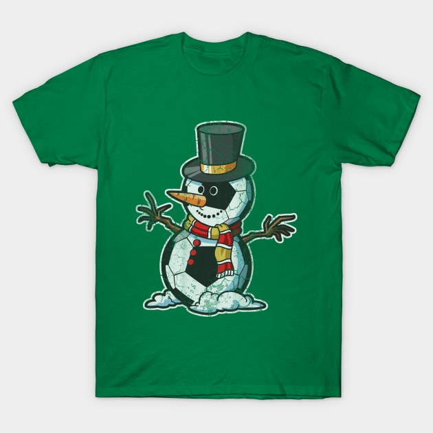 Christmas Soccer Ball Snowman T-Shirt by E